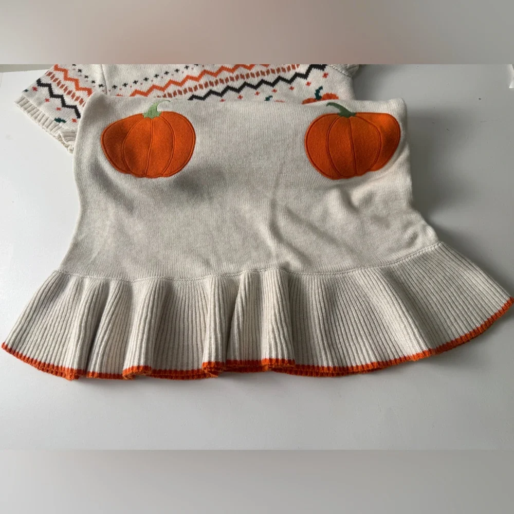 Lot of 2 Gymboree Dresses Size 8 School Days ( NWT) and Pumpkins EUC 100% Cotton